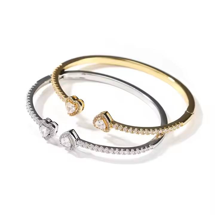 Intertwined Hearts Bangle Bracelet