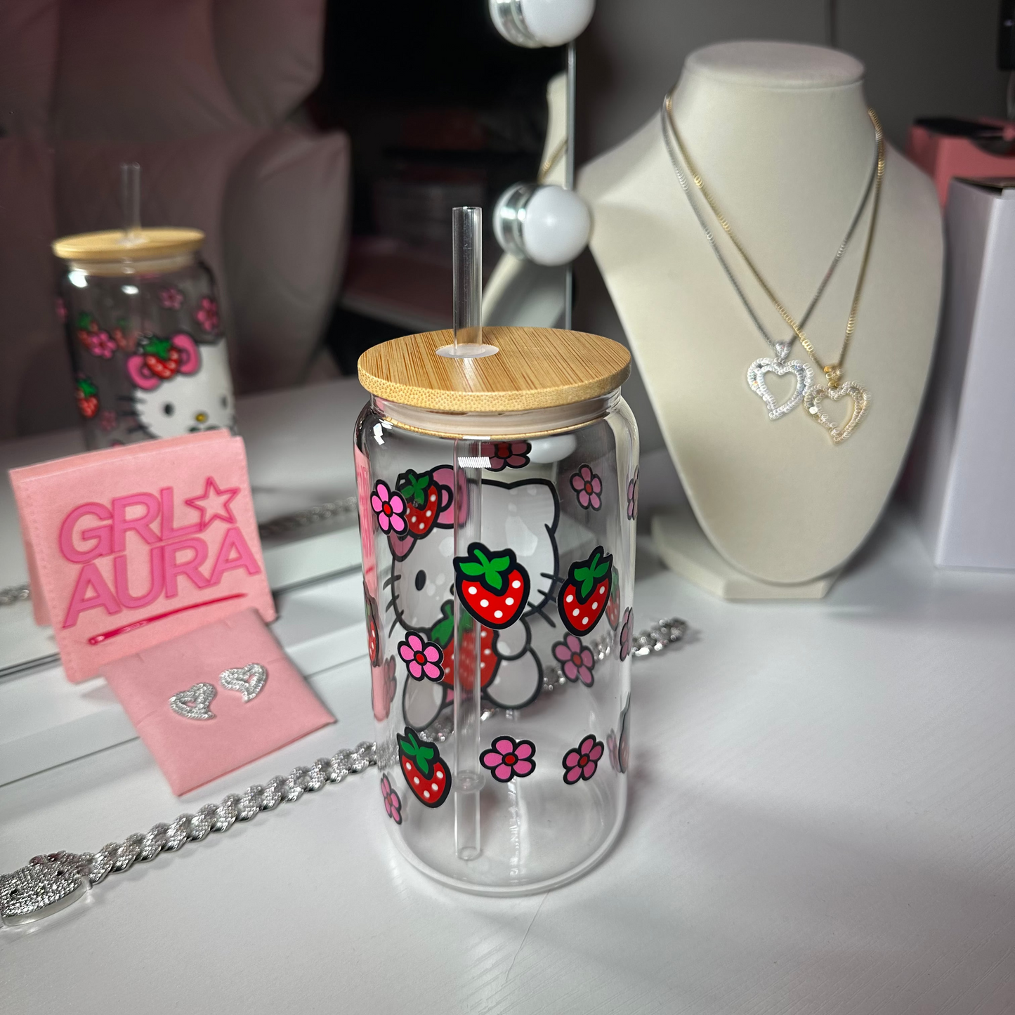 HK Very Berries 16oz Glass Cup