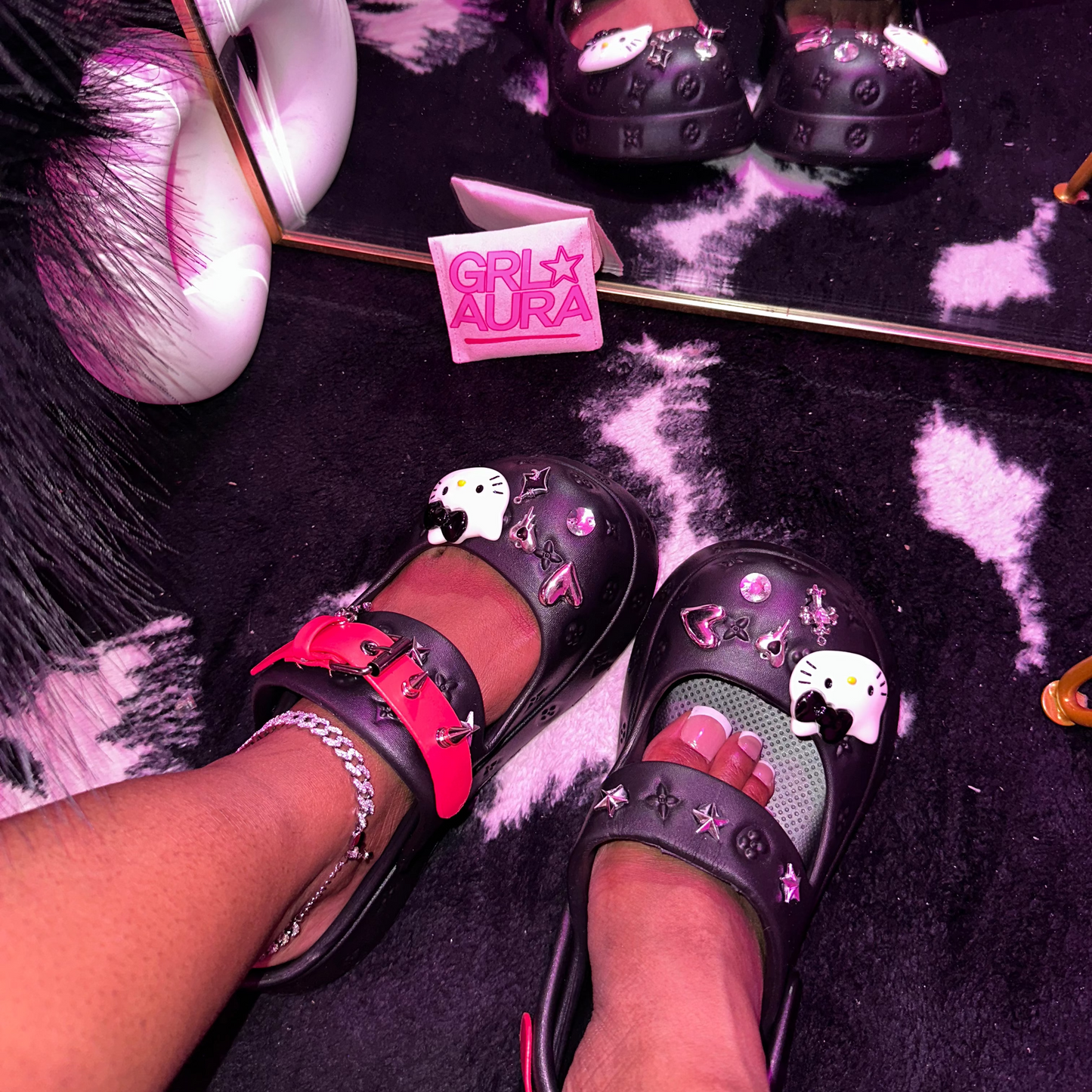 Midnight HK Studded Clogs