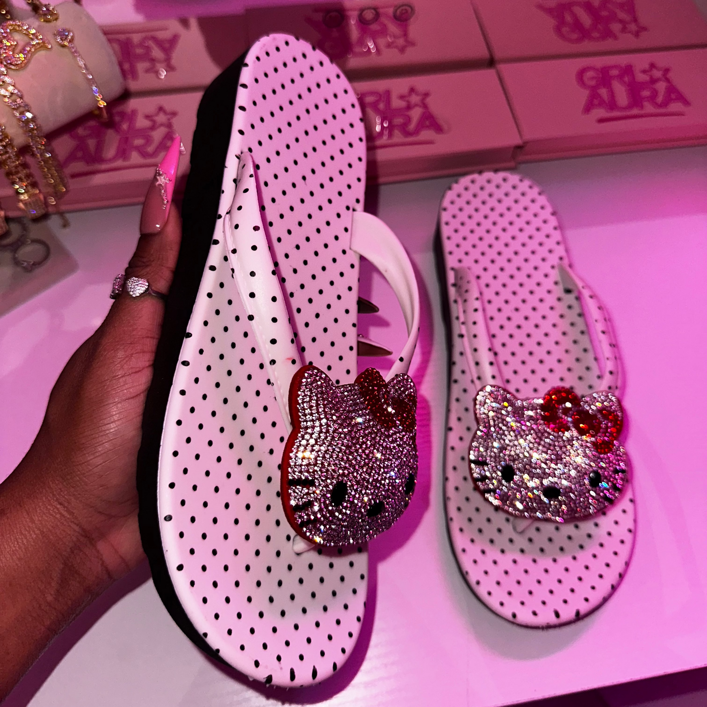 Polka Dot HK Flip Flops