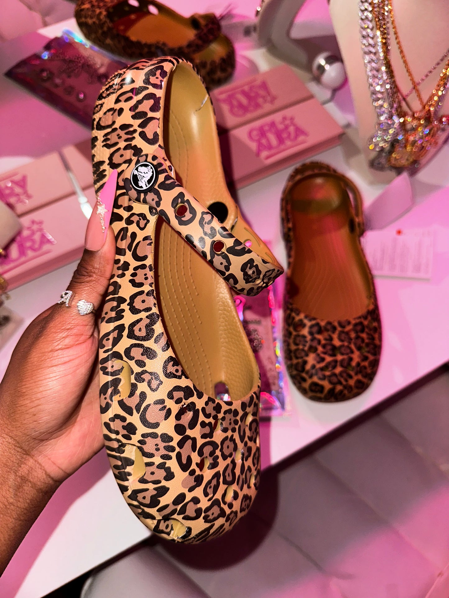 Classy Cheetah Ballet Crocs
