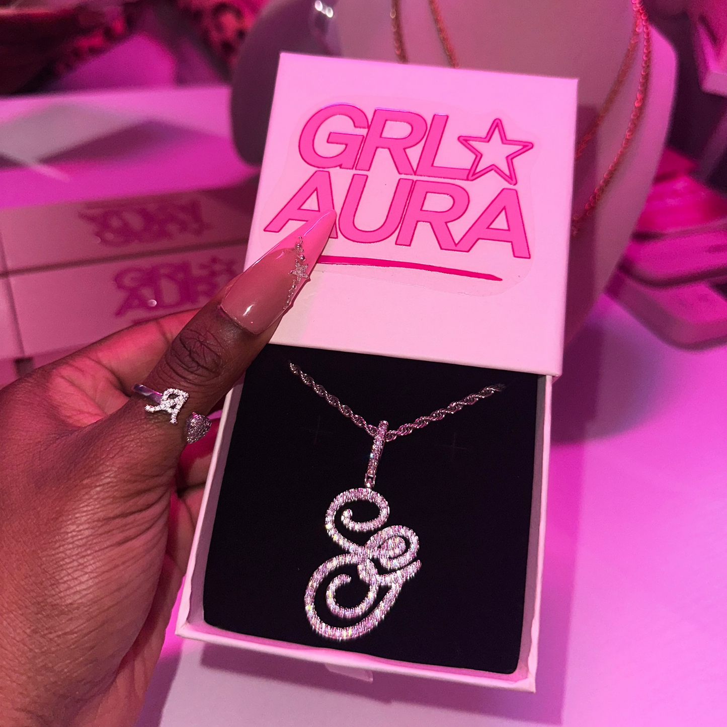 Initial Cursive Necklace
