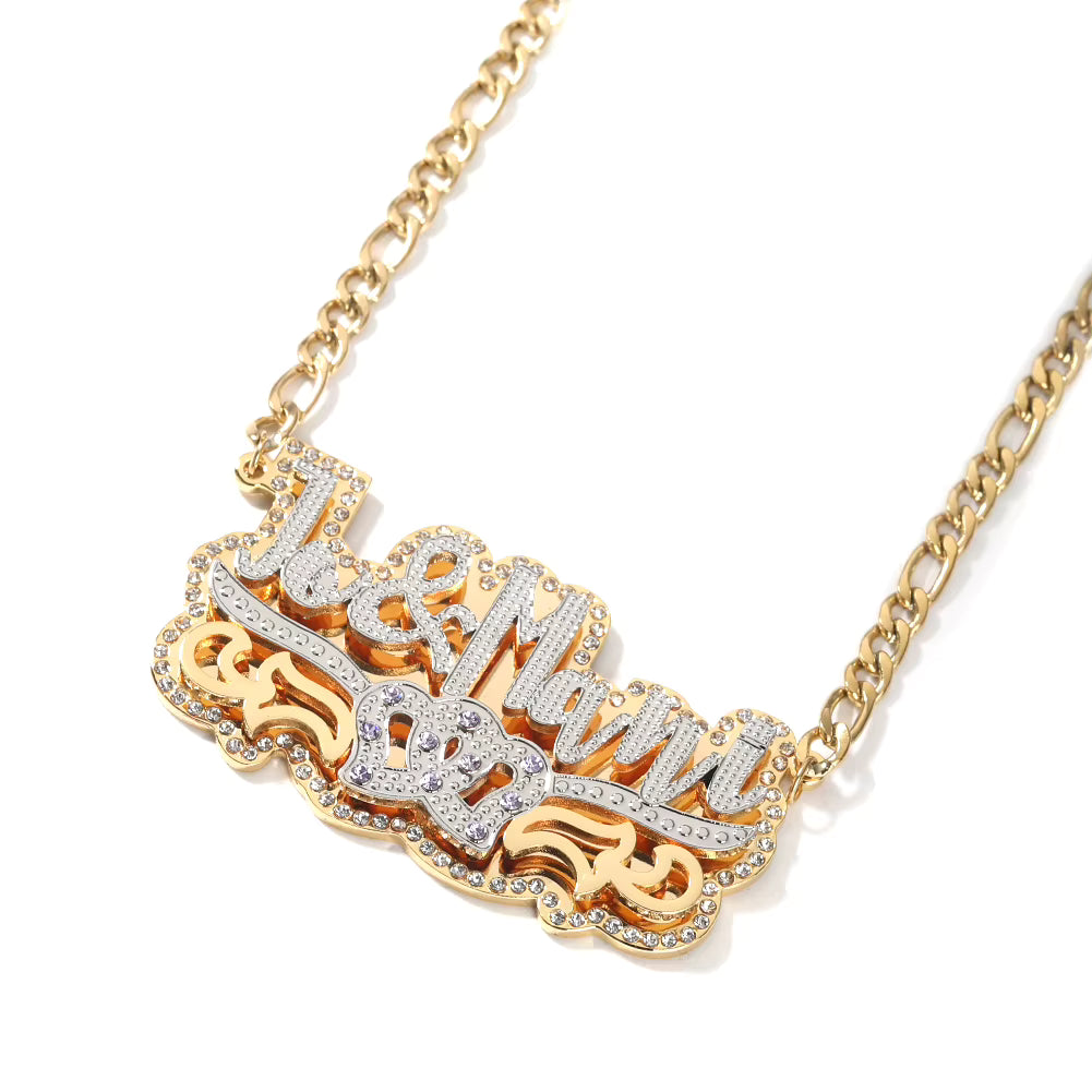 Double Plated Birthstone Name Necklace