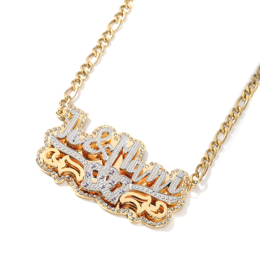Double Plated Birthstone Name Necklace
