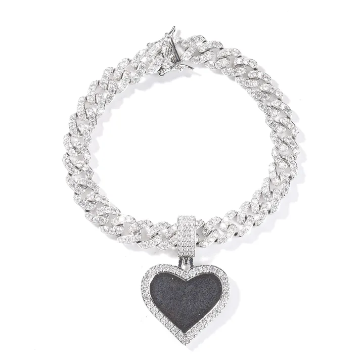 Hearted Photo Memory Cuban Bracelet