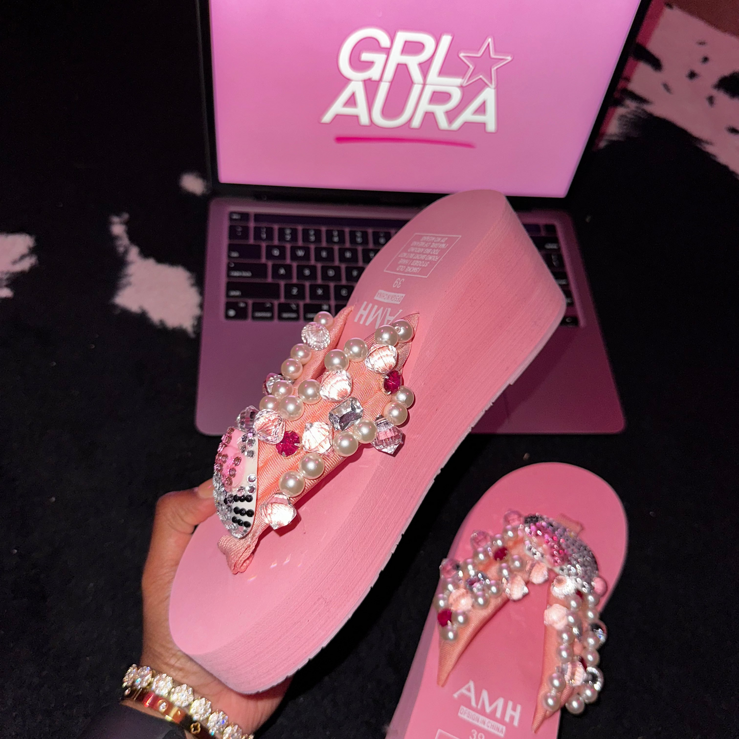 HK Pink Flip Flops