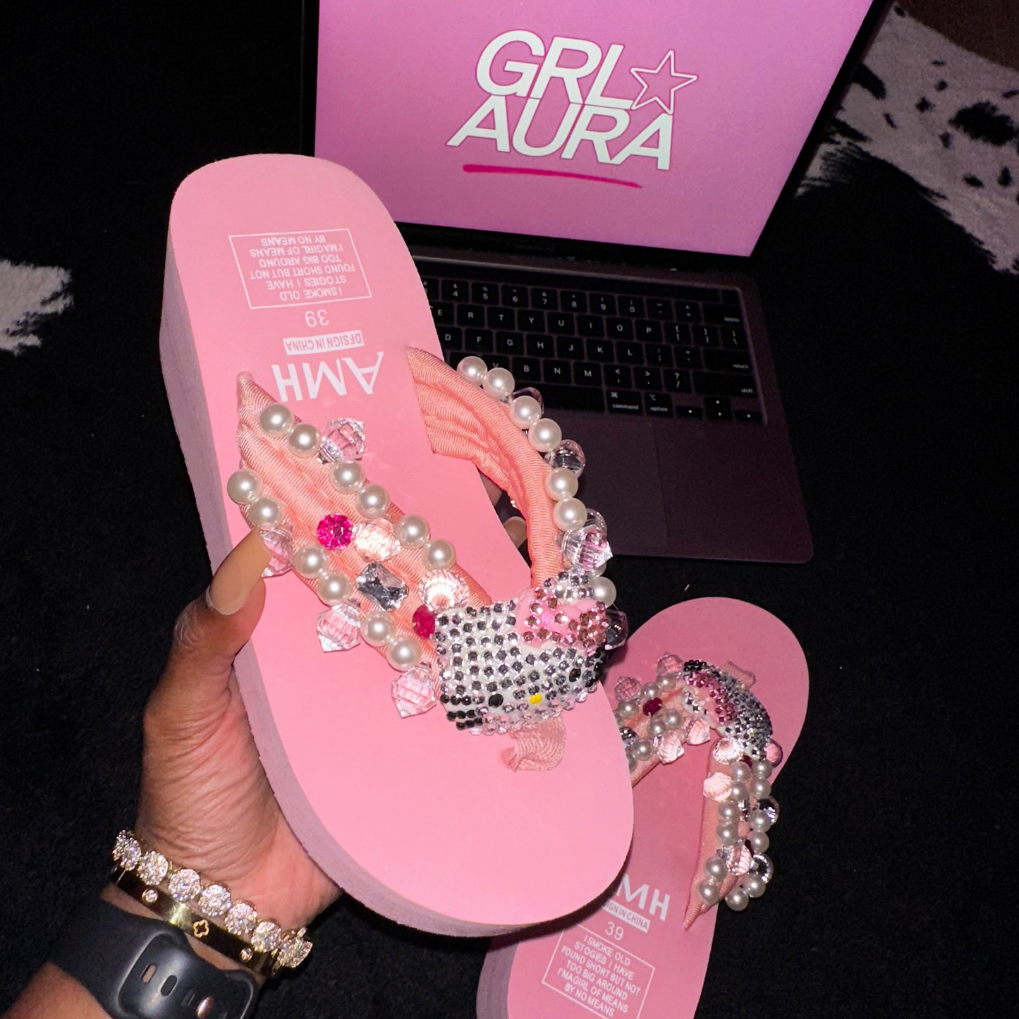 HK Pink Flip Flops