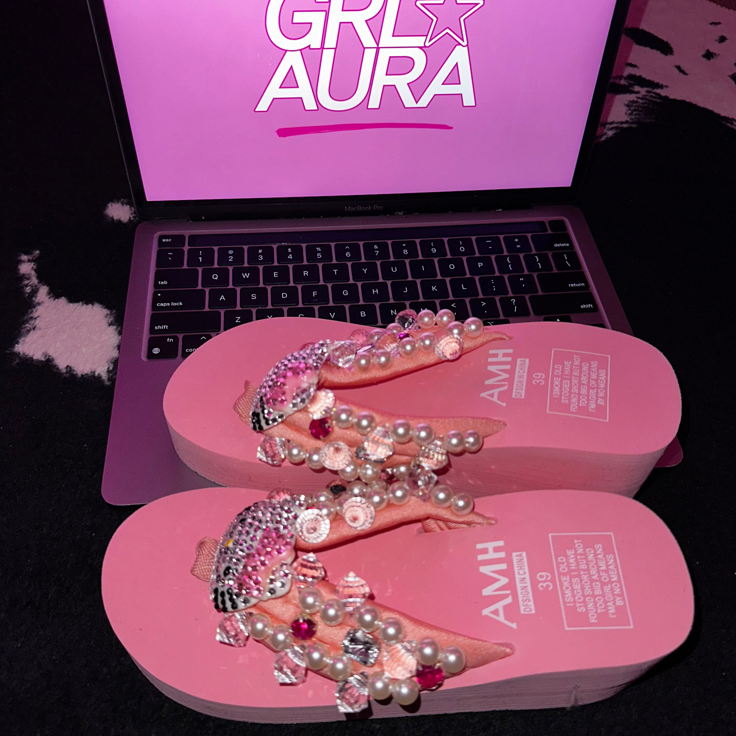 HK Pink Flip Flops