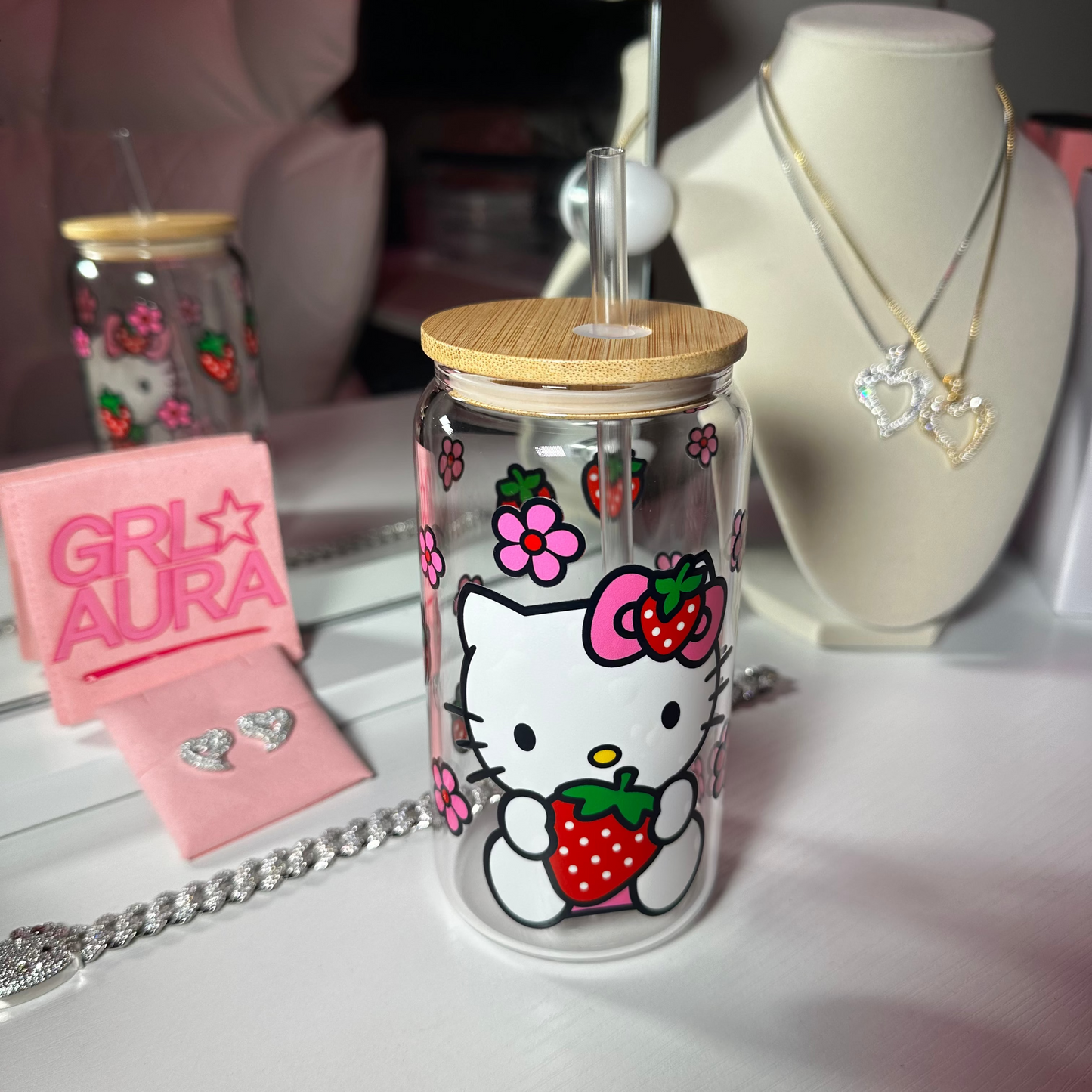 HK Very Berries 16oz Glass Cup