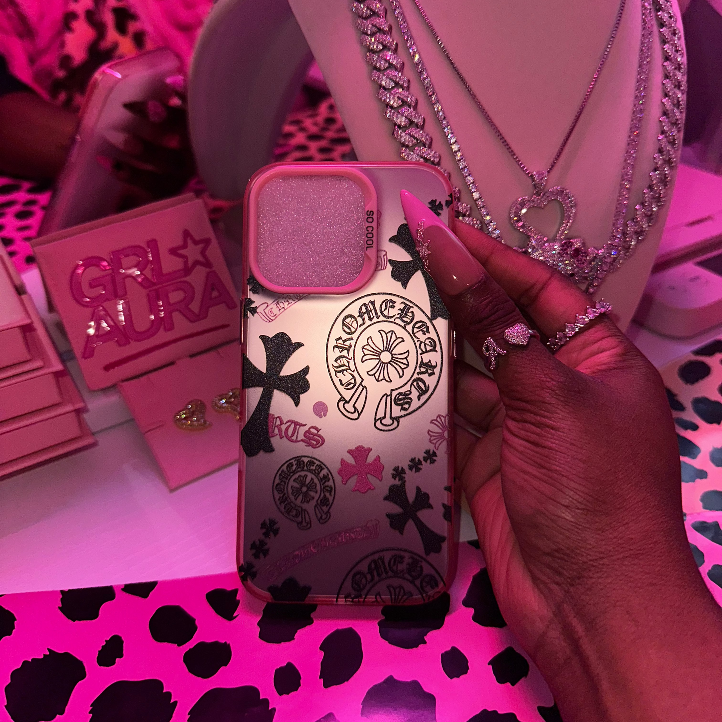 Pink Iridescent Chrome Phone Case
