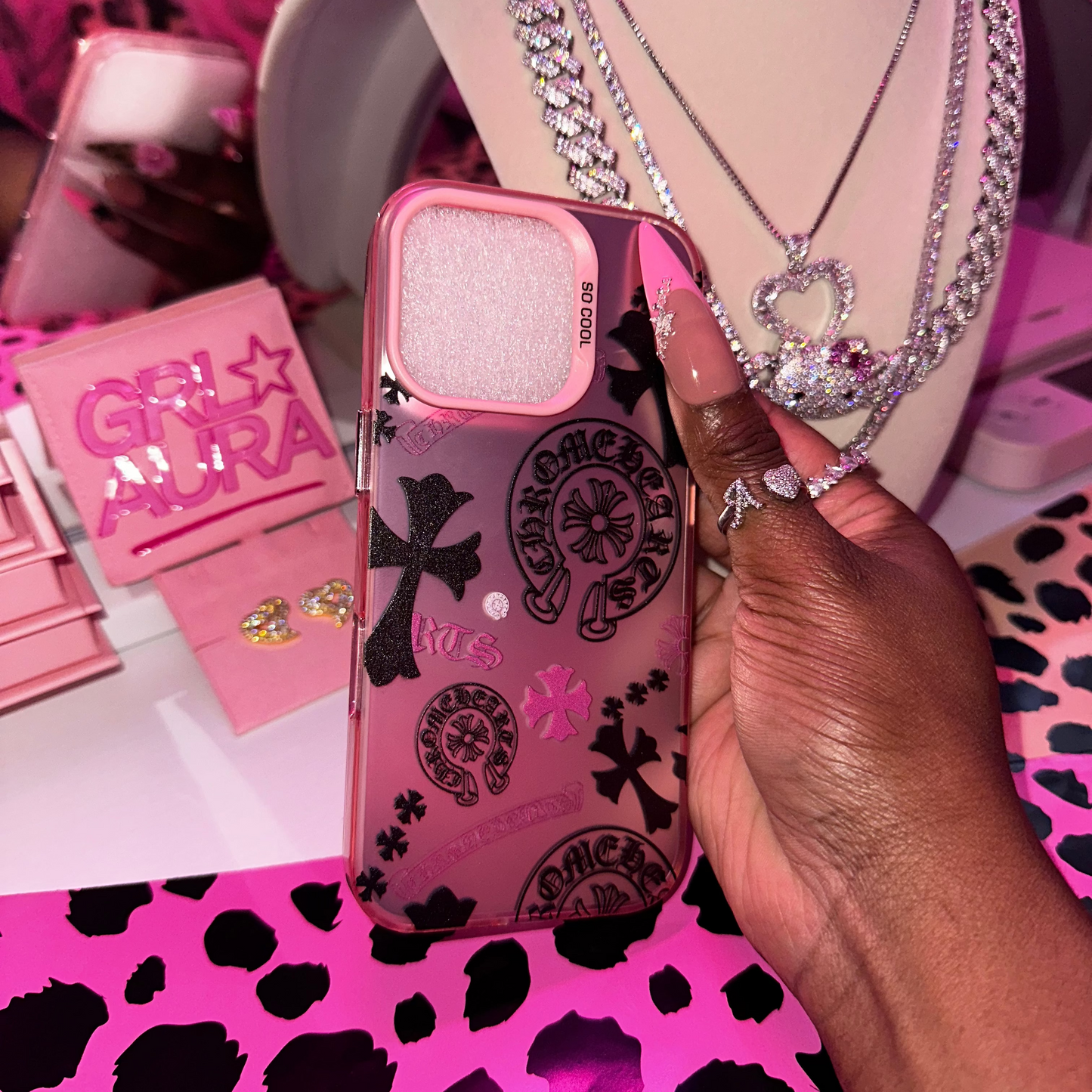 Pink Iridescent Chrome Phone Case