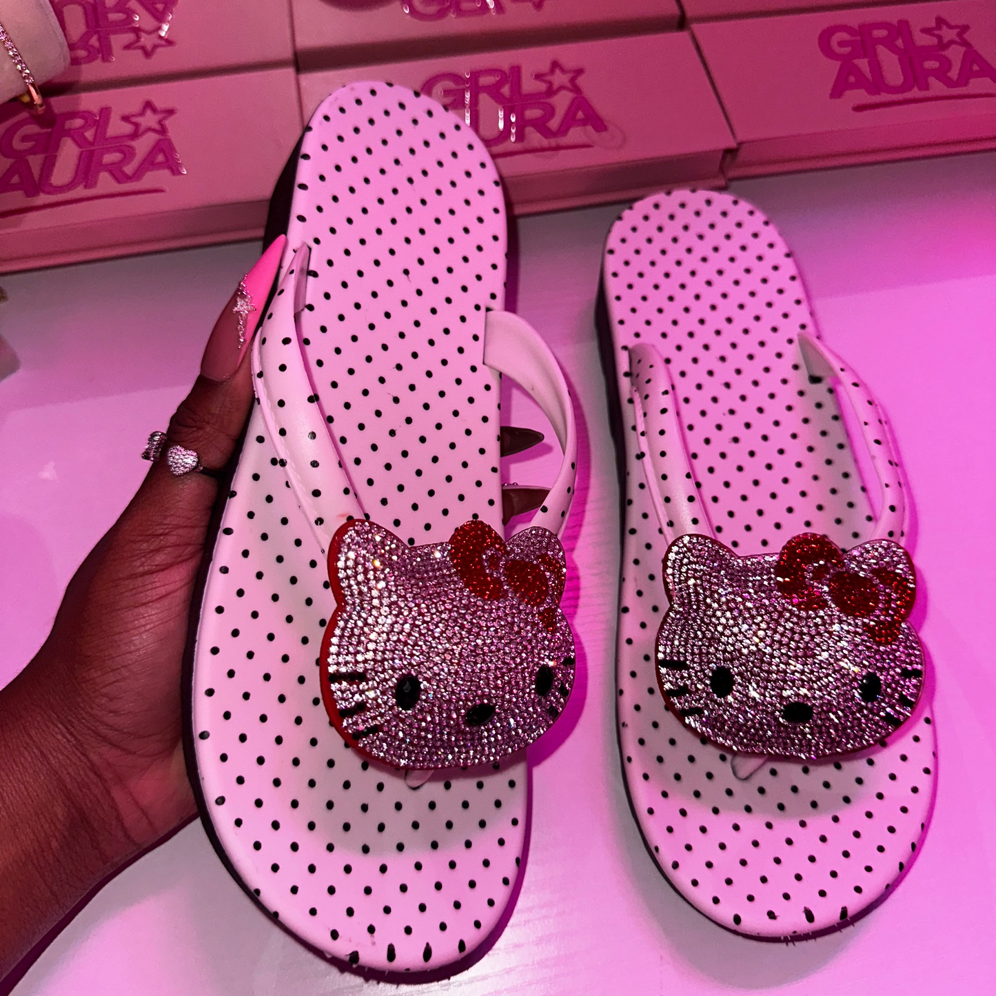 Polka Dot HK Flip Flops