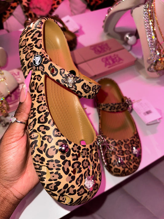 Classy Cheetah Ballet Crocs