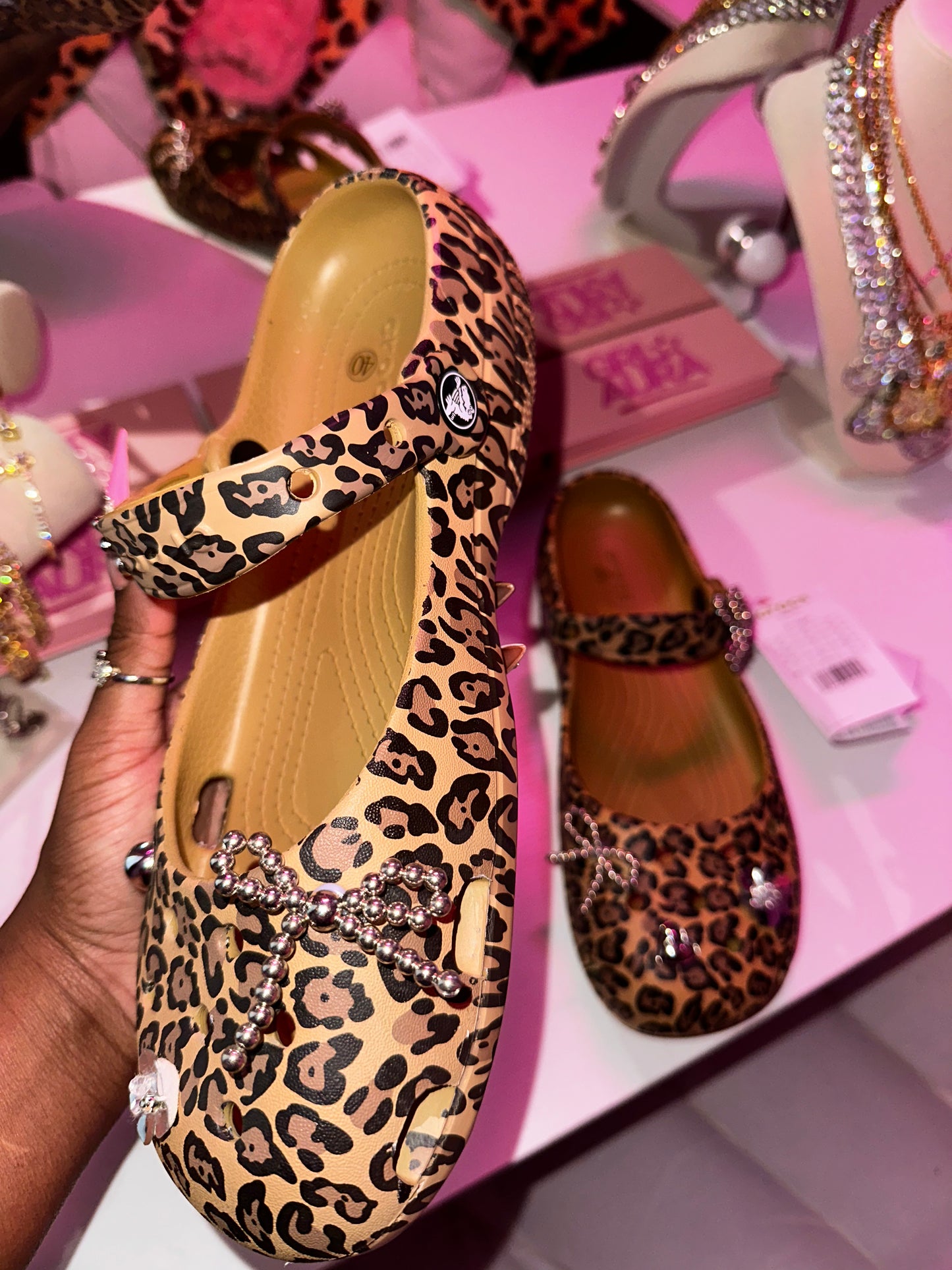 Classy Cheetah Ballet Crocs